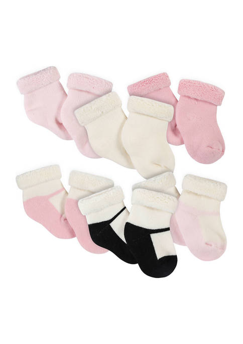 Gerber® Baby Girls 6 Pack Leopard Boot Socks
