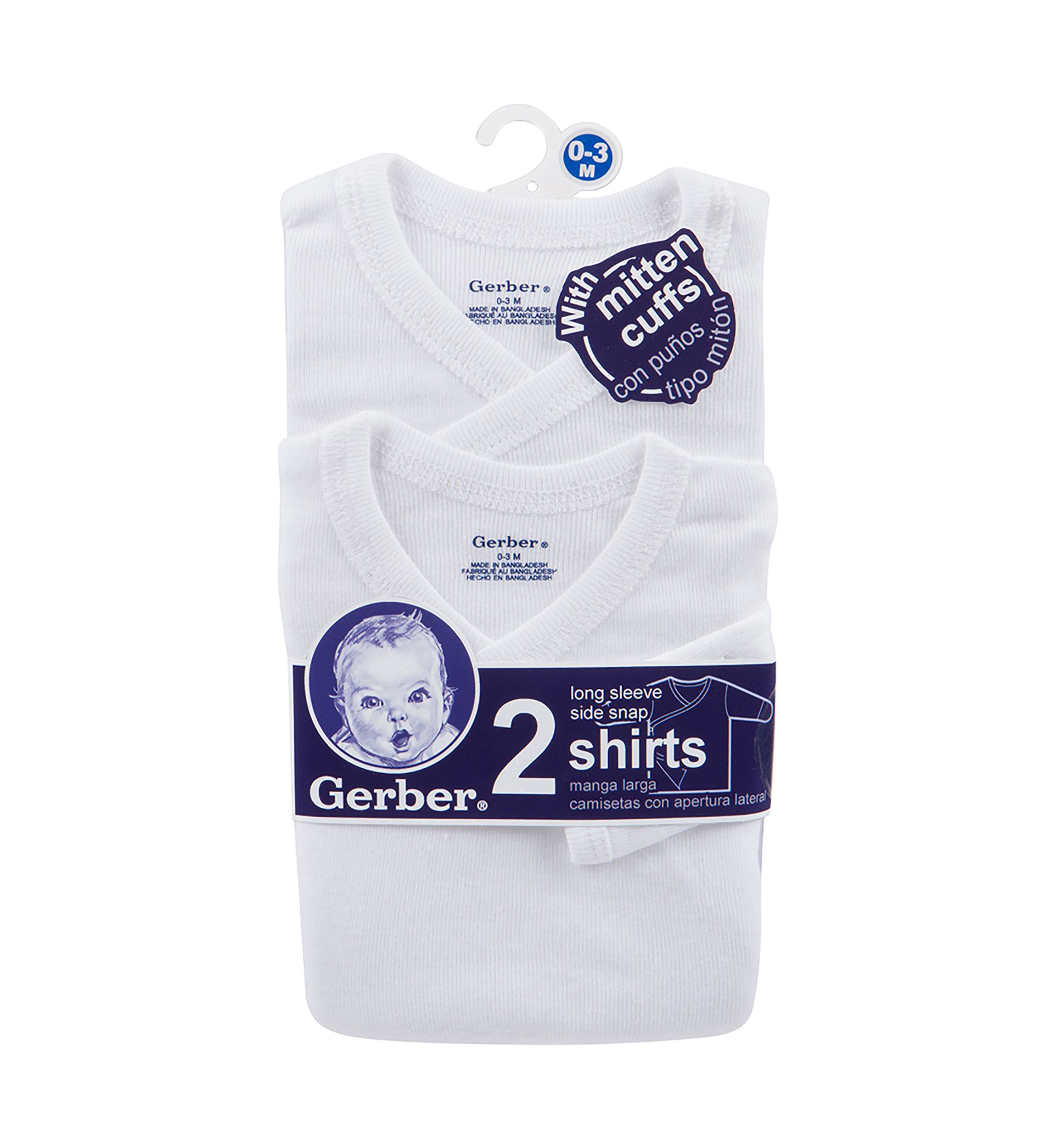 Baby Girls 2 Pack Long Sleeve White Snap Shirts