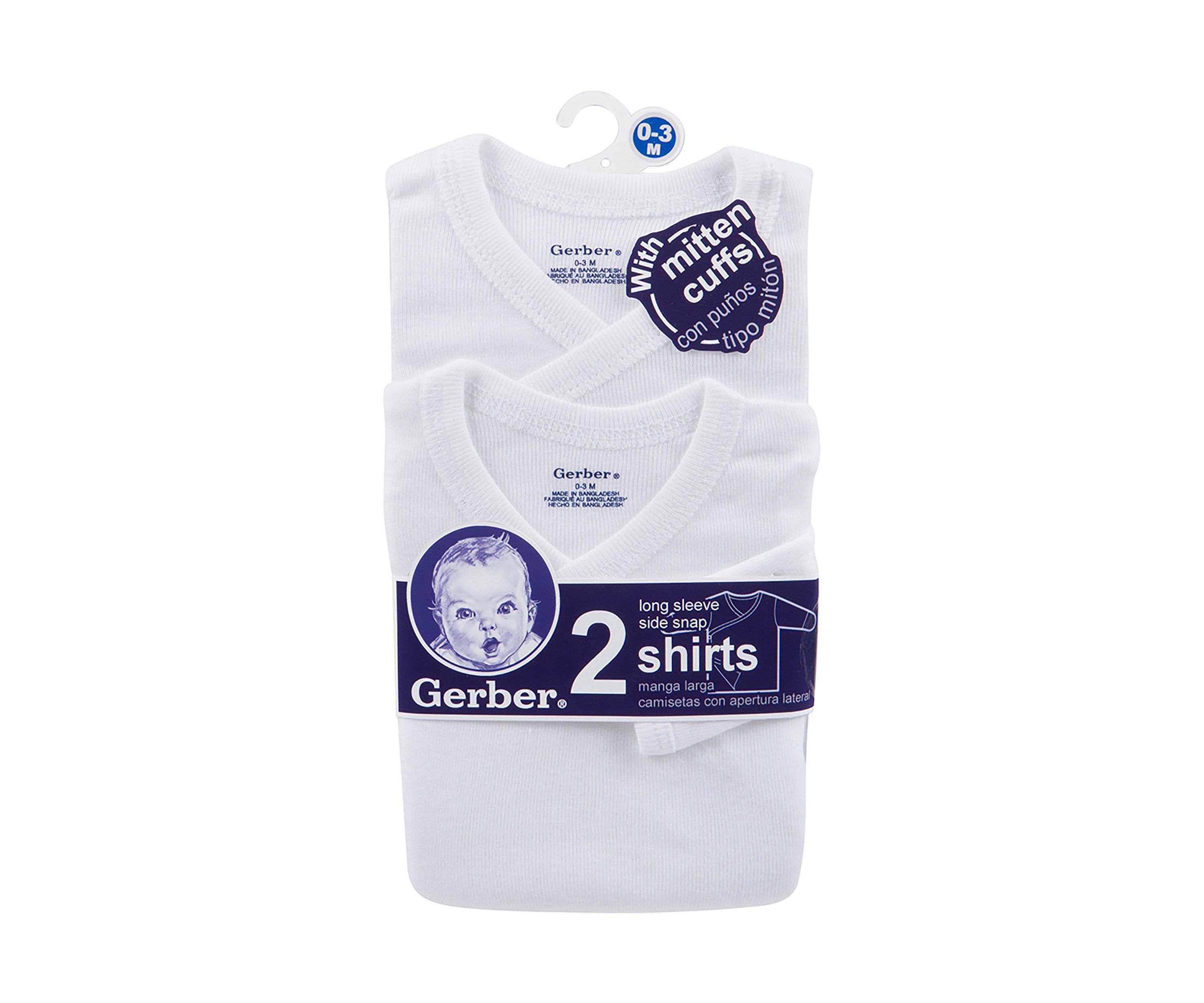 Baby Girls 2 Pack Long Sleeve White Snap Shirts