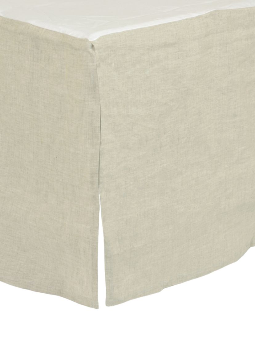 Baby Antique Innocence Dust Ruffle Heathered Flax Crib Skirt