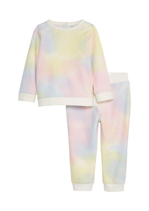 Crown & Ivy™ Baby Girls Sweatshirt Set