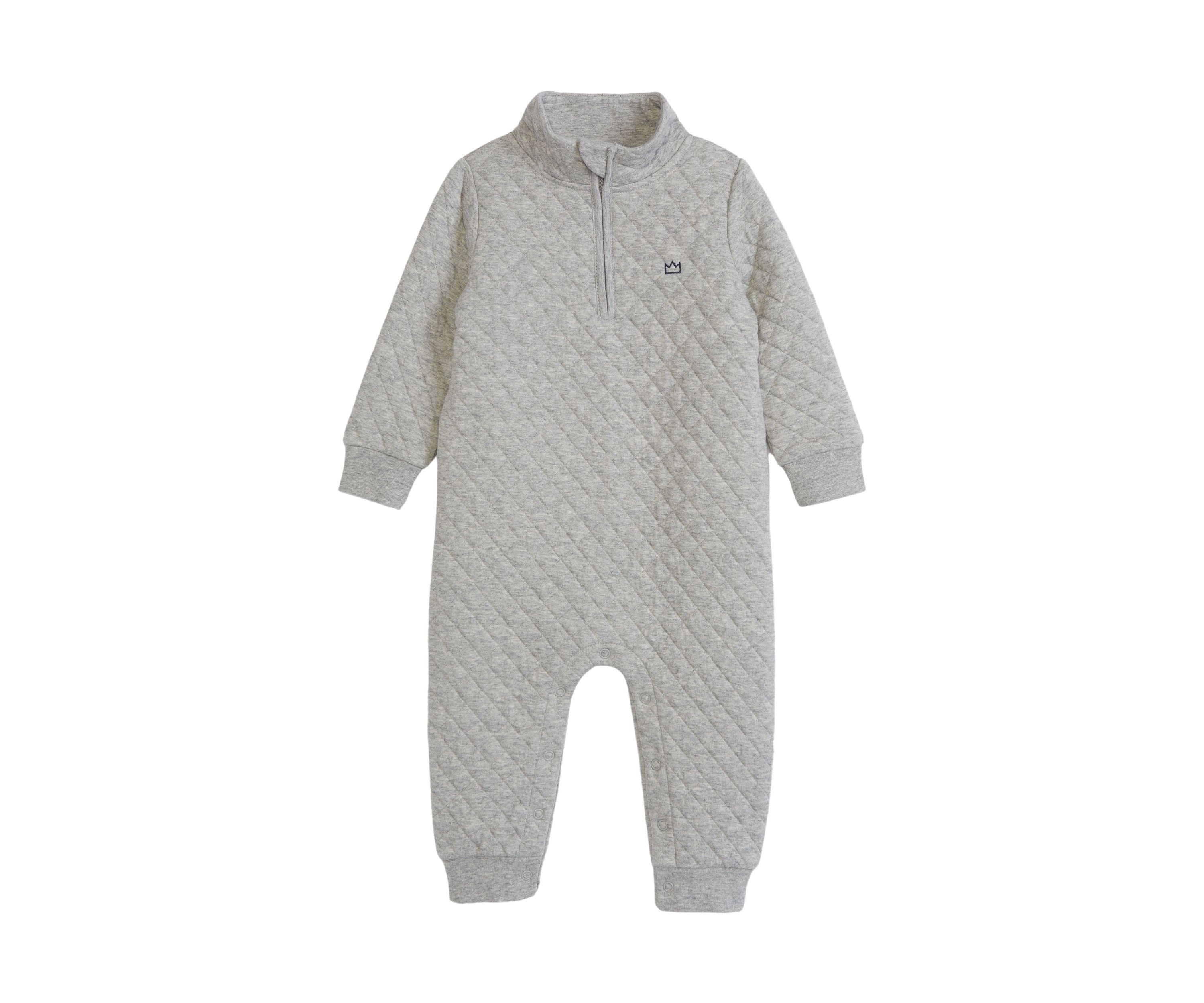 Baby Boys Quilted Knit Romper 