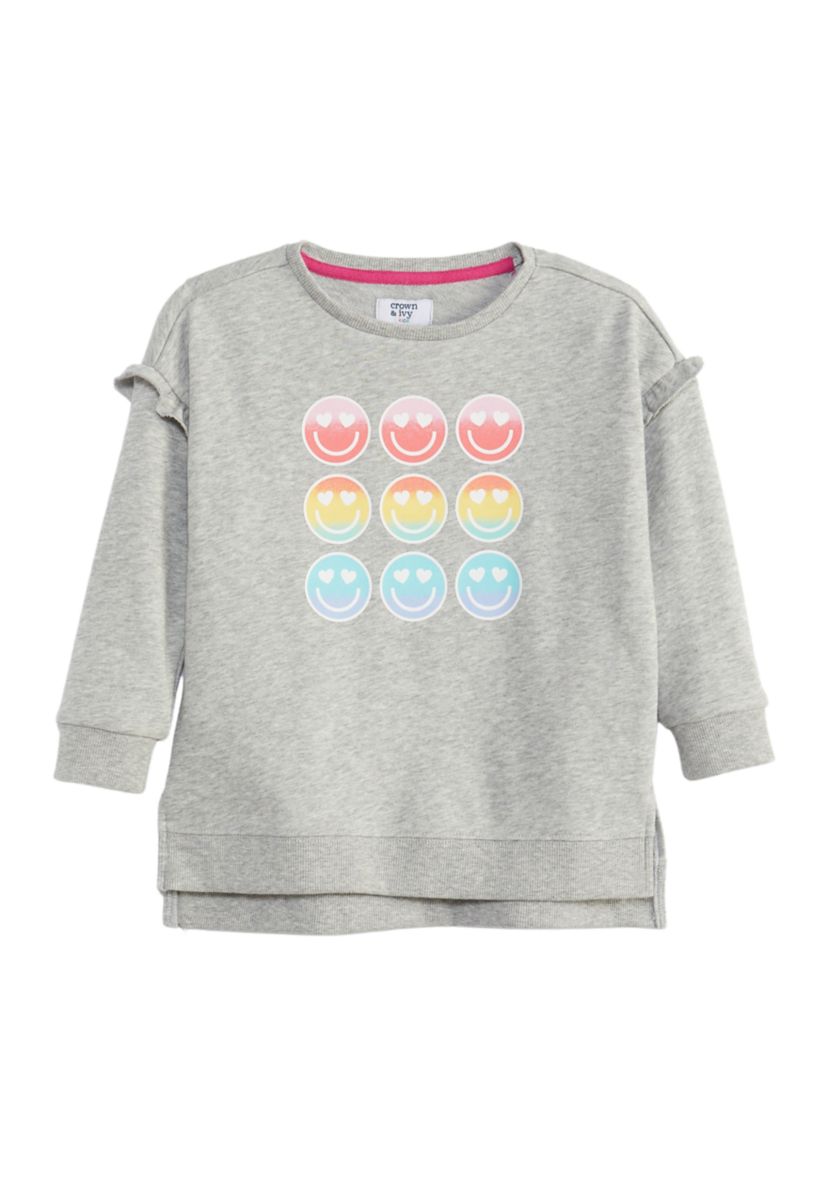 Toddler Girls Long Sleeve Ruffle Sweeper Shirt