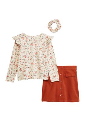 Toddler Girls Ruffle Top and Skirt Set