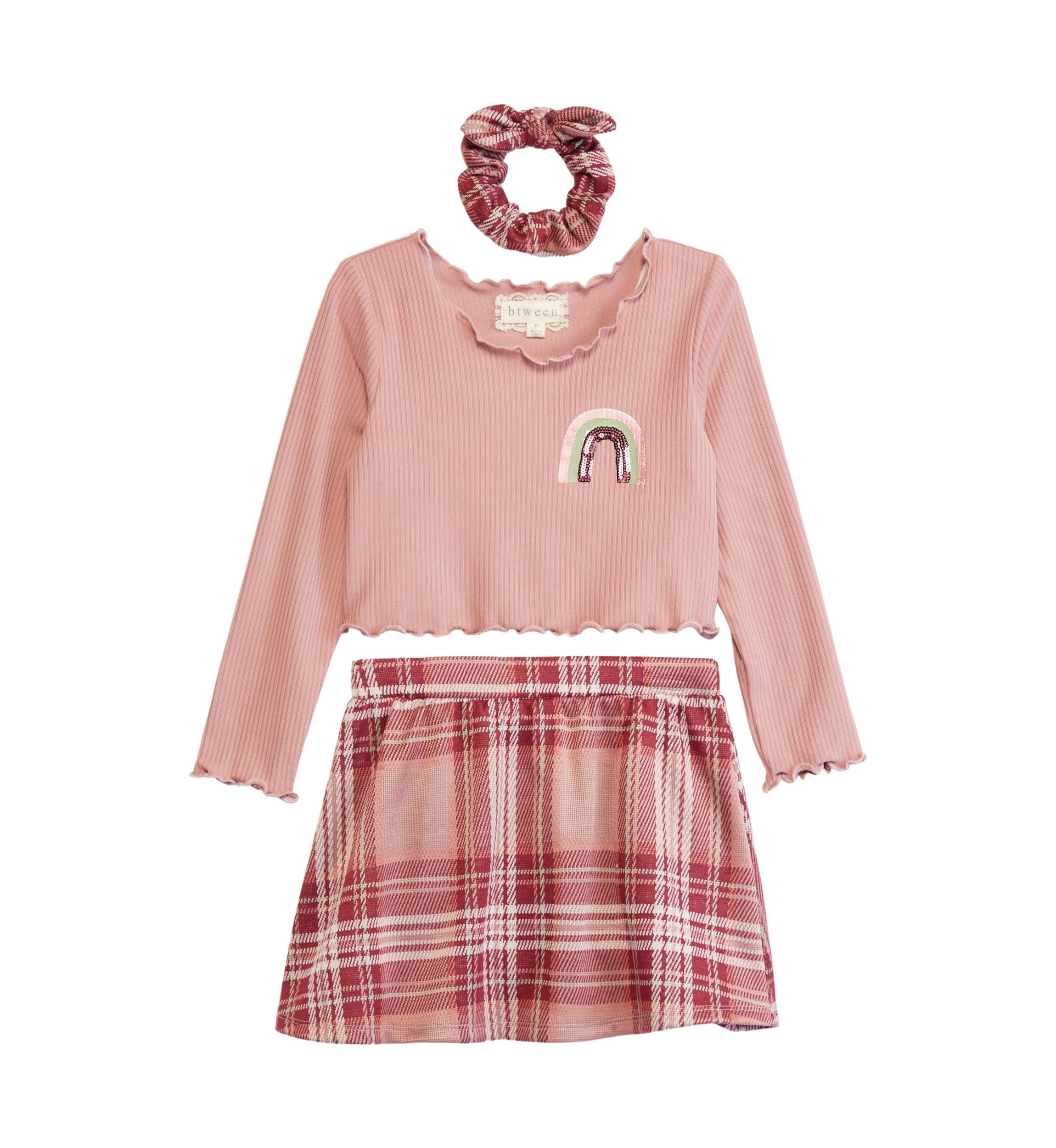 Toddler Girls Plaid Skirt Set