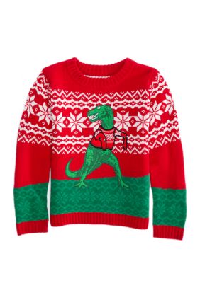 Joyland Toddler Boys T Rex Too Short Arm Christmas Sweater | belk