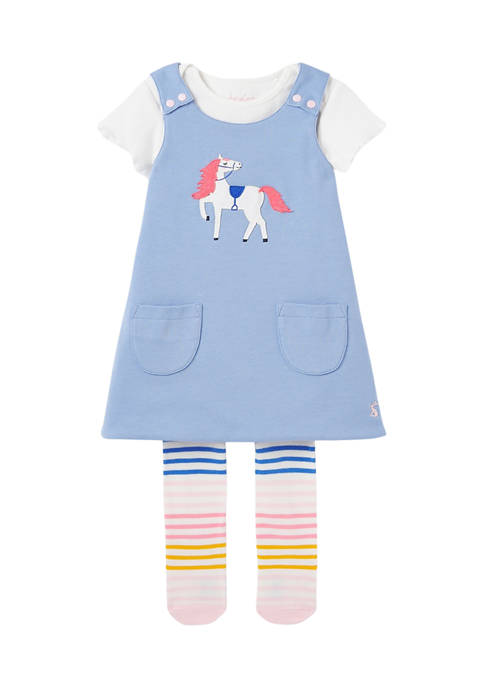 Joules USA Baby Girls Horse Dress and Tights