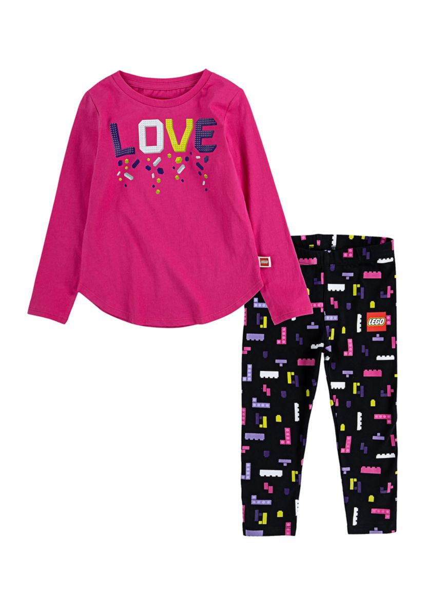 Toddler Girls Long Sleeve Love T-Shirt and Leggings Set