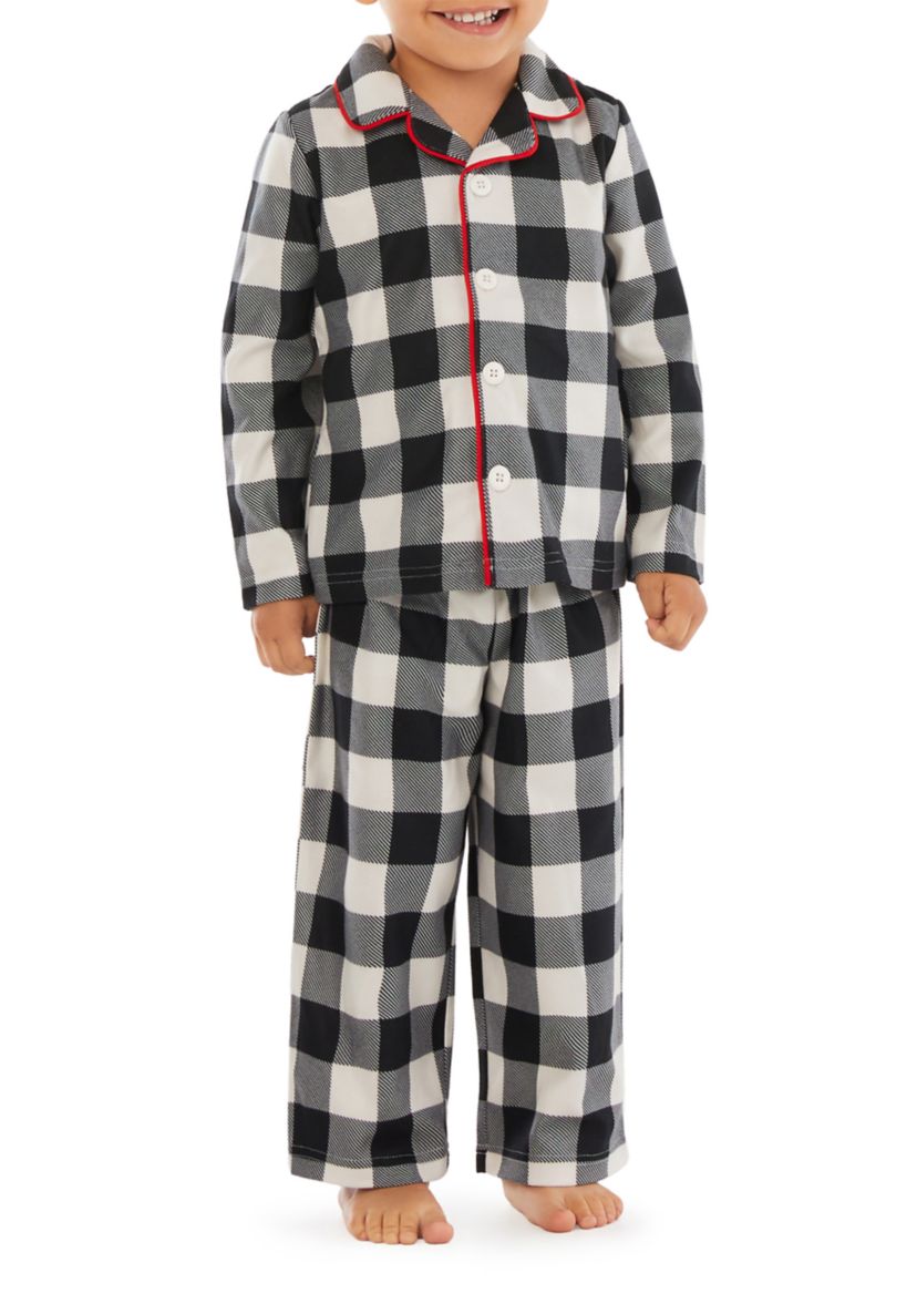 Unisex Toddler Black Buffalo Check Pajama Set