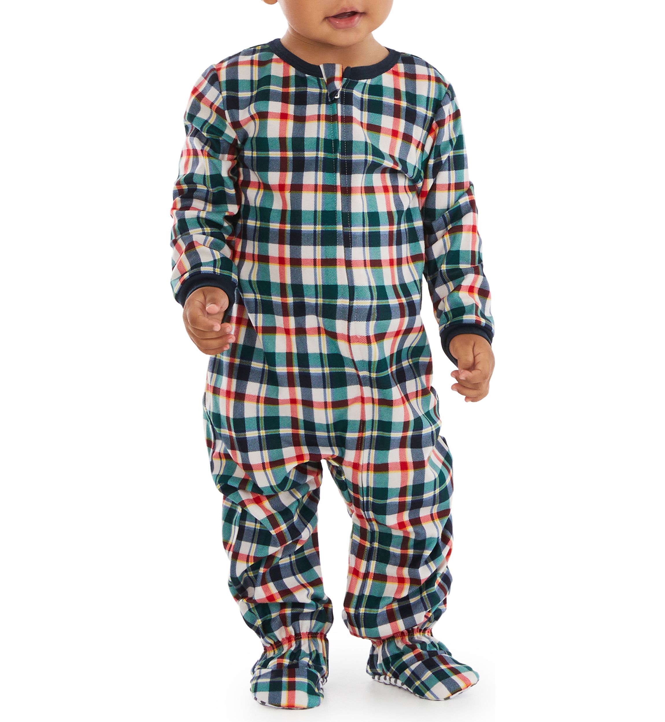 Unisex Baby Falala Multi Plaid Onesie Footie Pajamas
