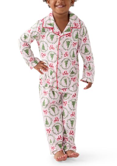 Unisex Toddler Holiday Bows and Wreaths Pajama Set