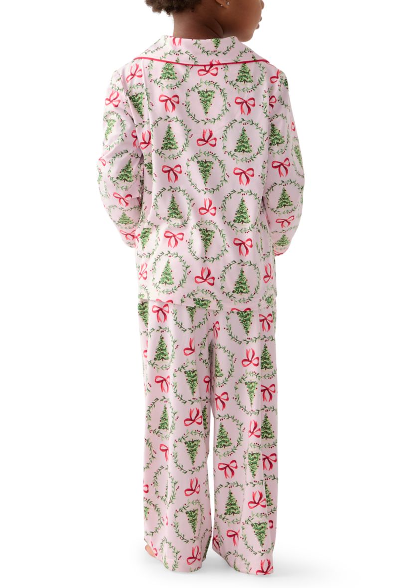 Unisex Toddler Holiday Bows and Wreaths Pajama Set