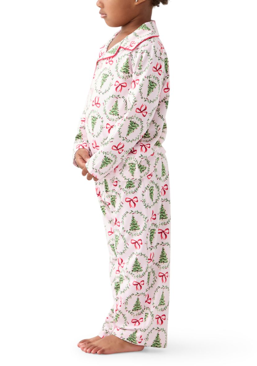 Unisex Toddler Holiday Bows and Wreaths Pajama Set