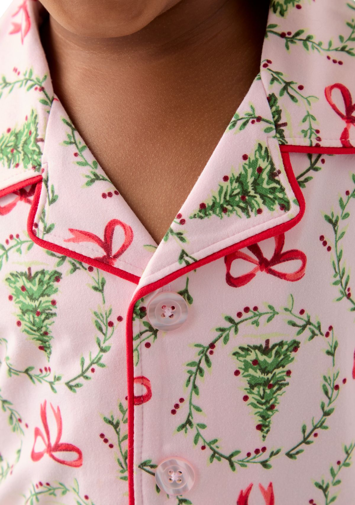 Unisex Toddler Holiday Bows and Wreaths Pajama Set