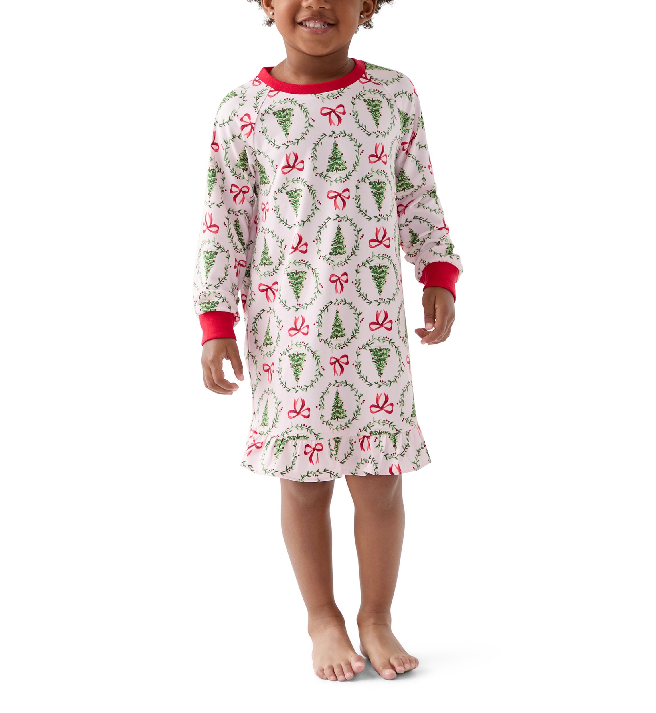Toddler Holiday Bows and Wreaths Nightgown