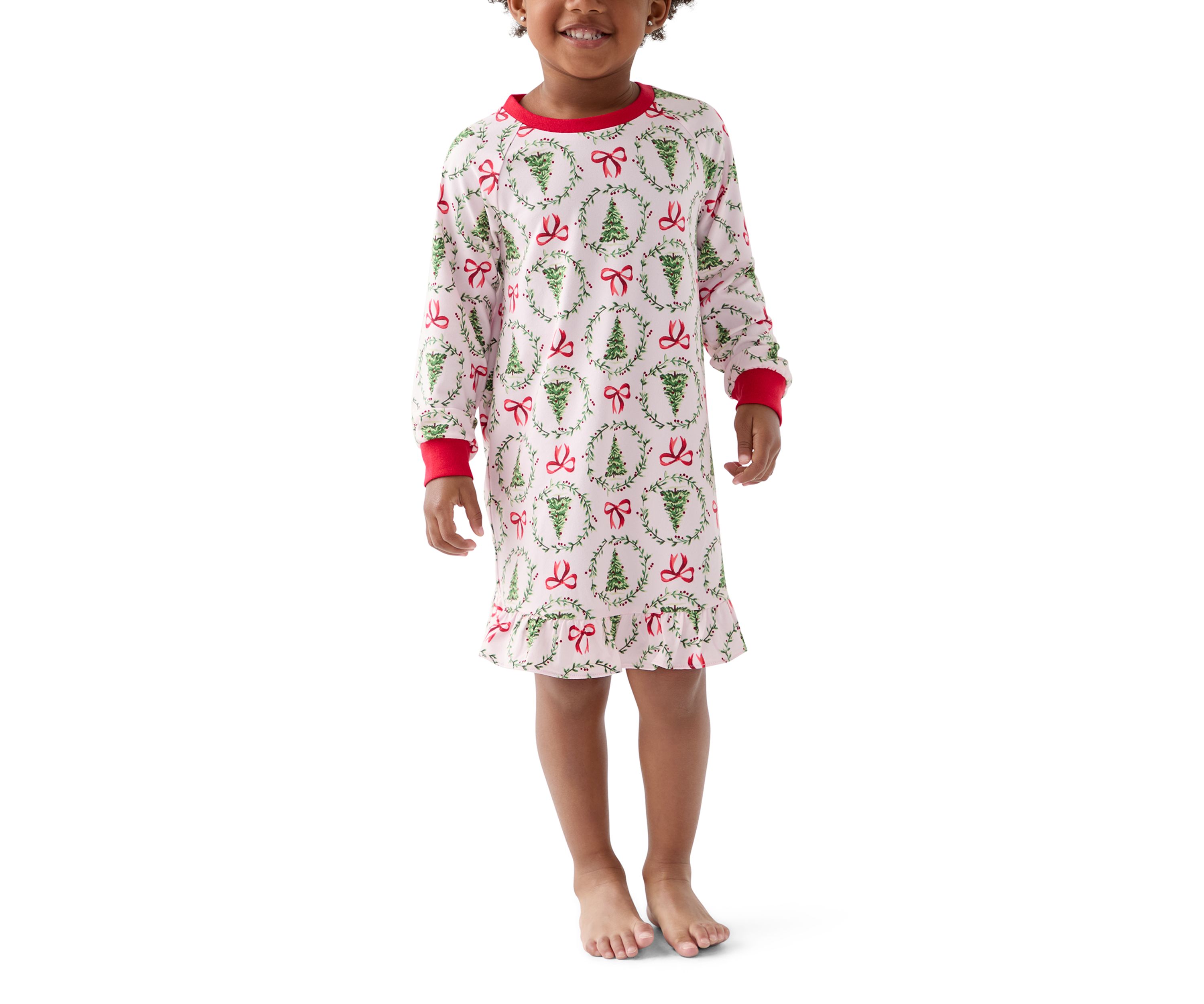 Toddler Holiday Bows and Wreaths Nightgown