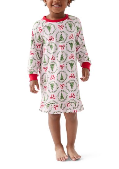 Toddler Holiday Bows and Wreaths Nightgown