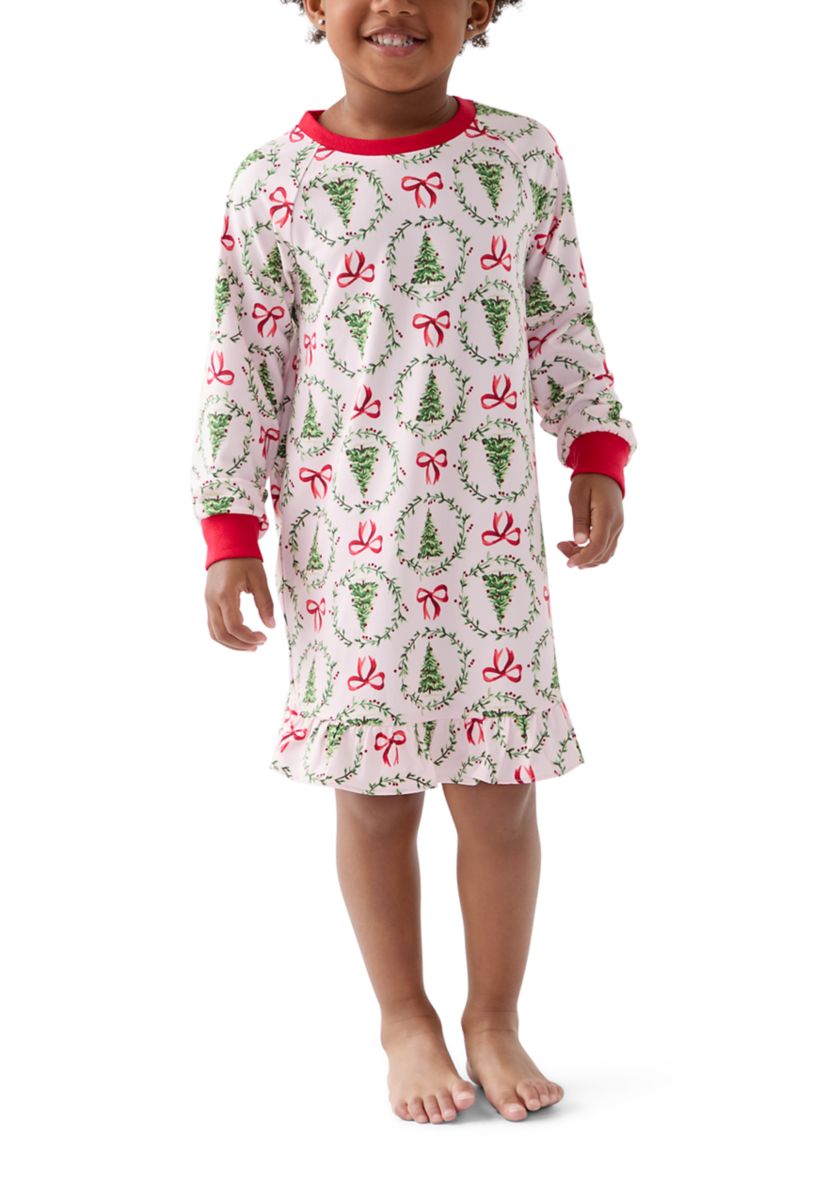 Toddler Holiday Bows and Wreaths Nightgown