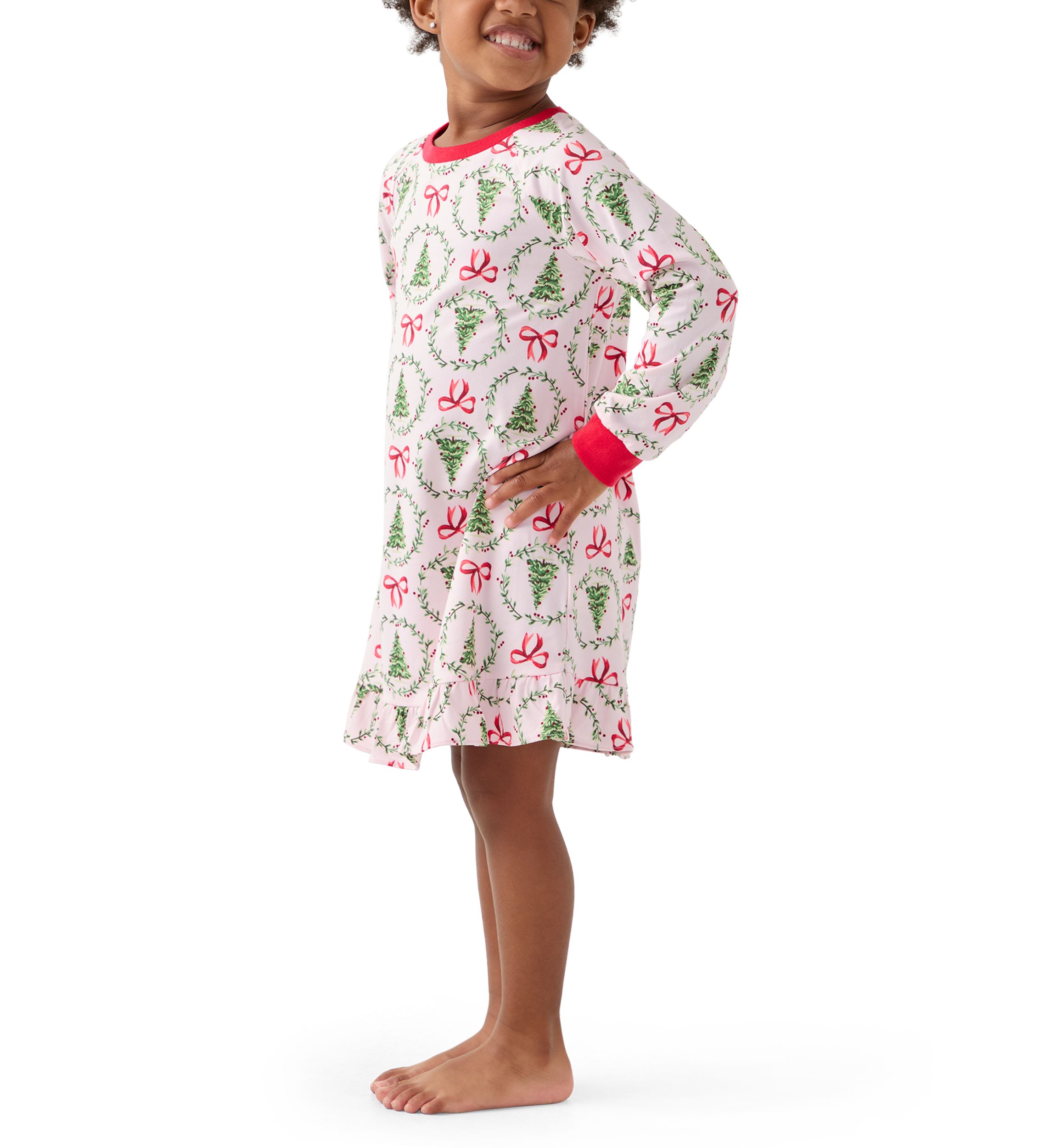 Toddler Holiday Bows and Wreaths Nightgown