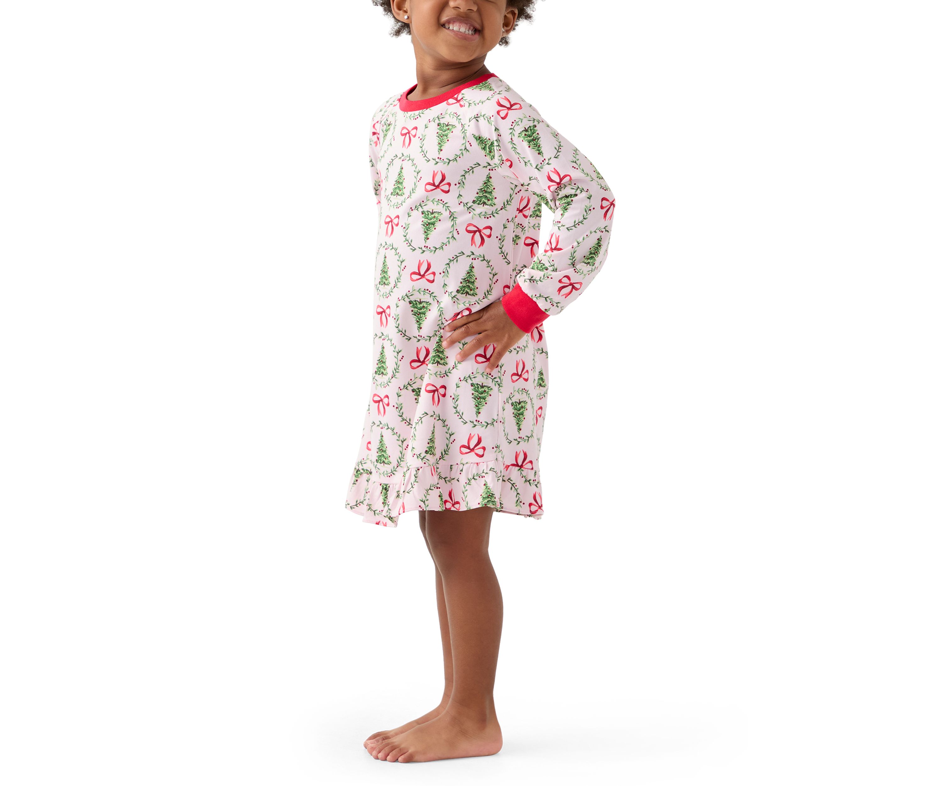 Toddler Holiday Bows and Wreaths Nightgown