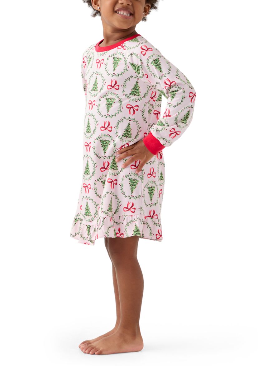 Toddler Holiday Bows and Wreaths Nightgown