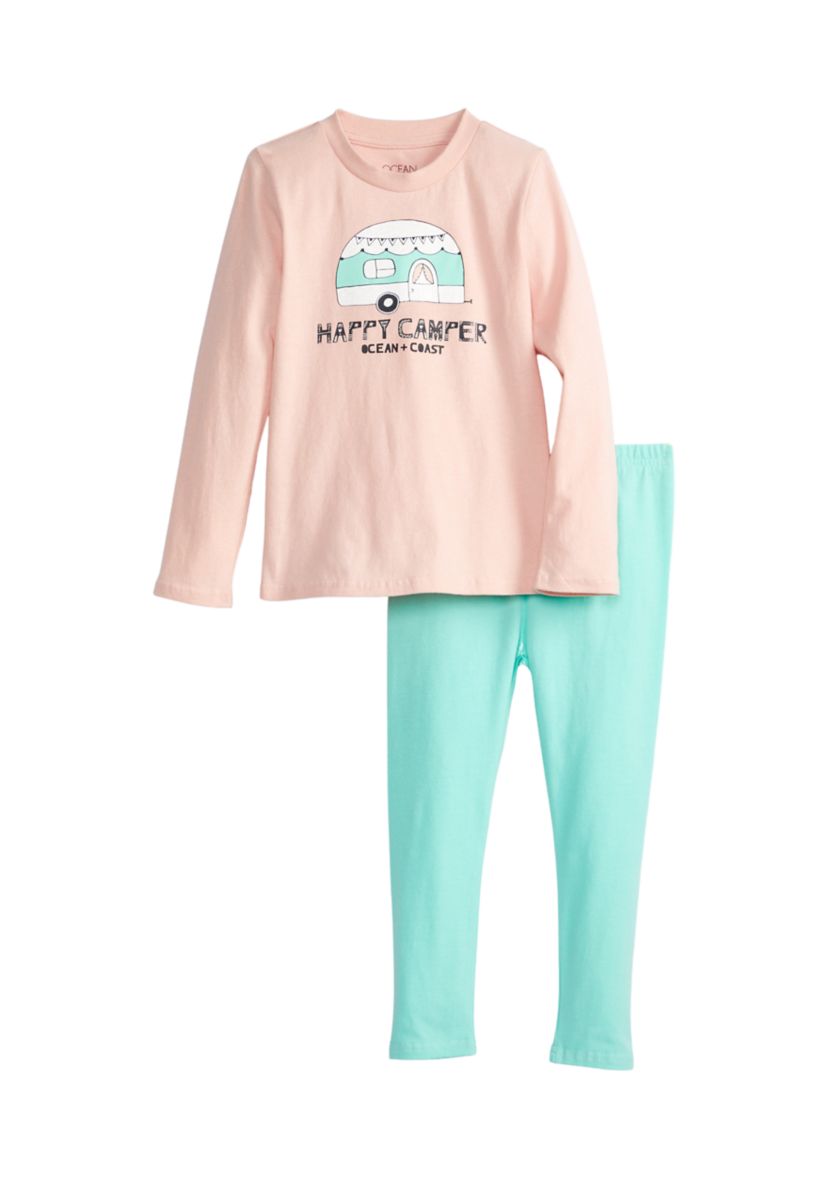 Toddler Girls Long Sleeve Graphic T-Shirt Set 