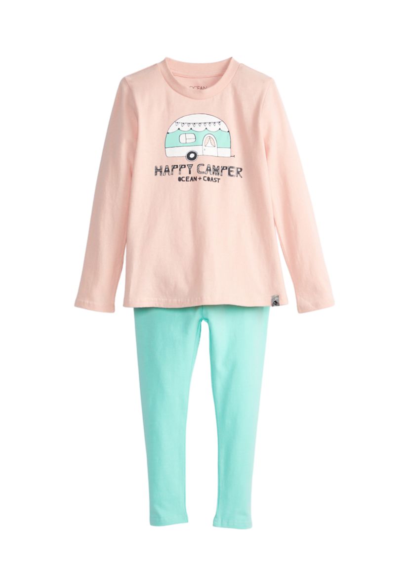 Toddler Girls Long Sleeve Graphic T-Shirt Set 