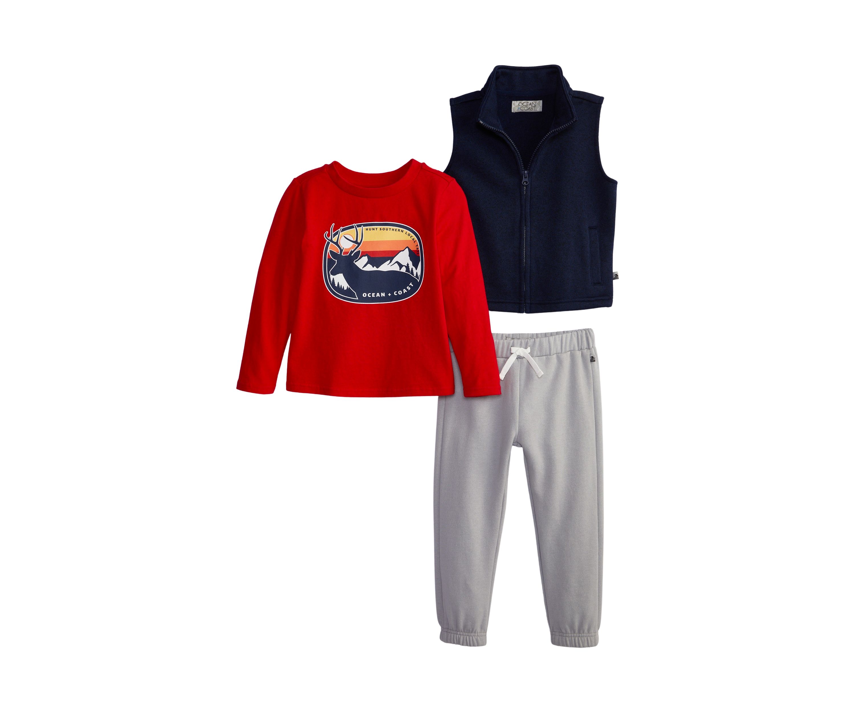 Toddler Boys Sweater Vest, Shirt and Pant Set