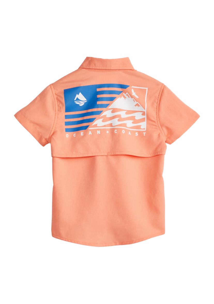 Toddler Boys Short Sleeve Fishing Shirt 