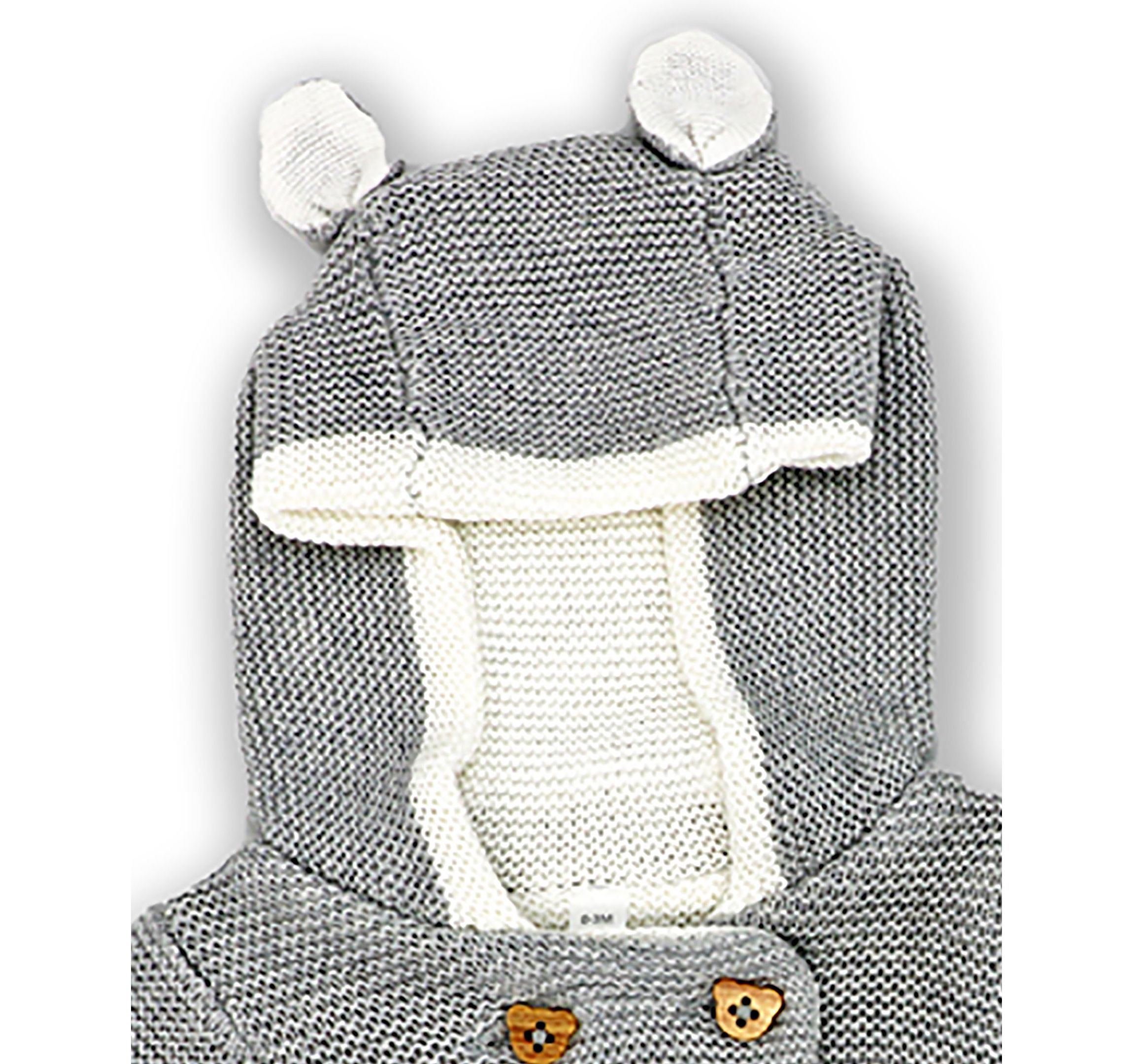 Baby Boys and Girls 2 Pc Gray Knit Hooded Sweater Set