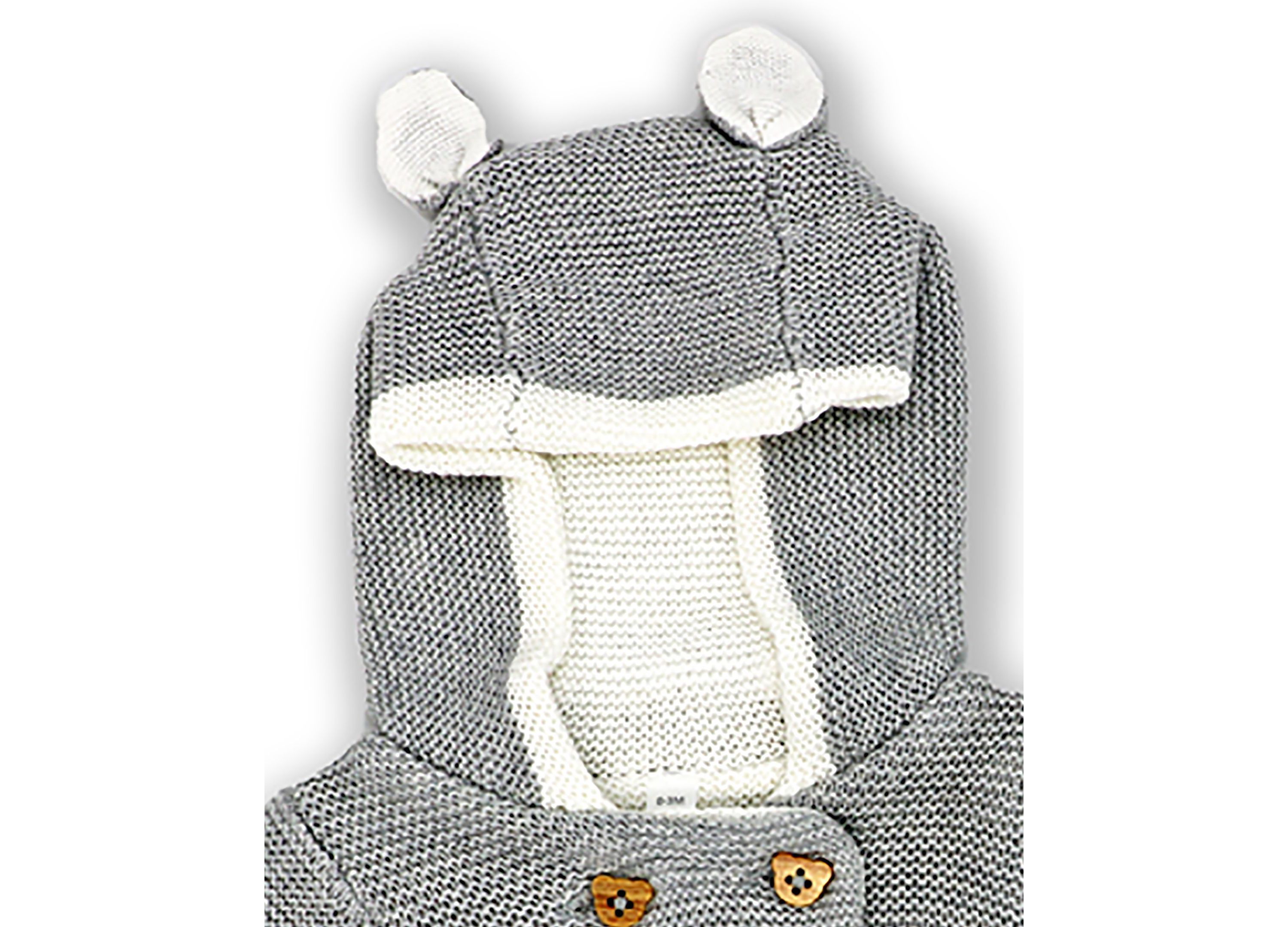 Baby Boys and Girls 2 Pc Gray Knit Hooded Sweater Set