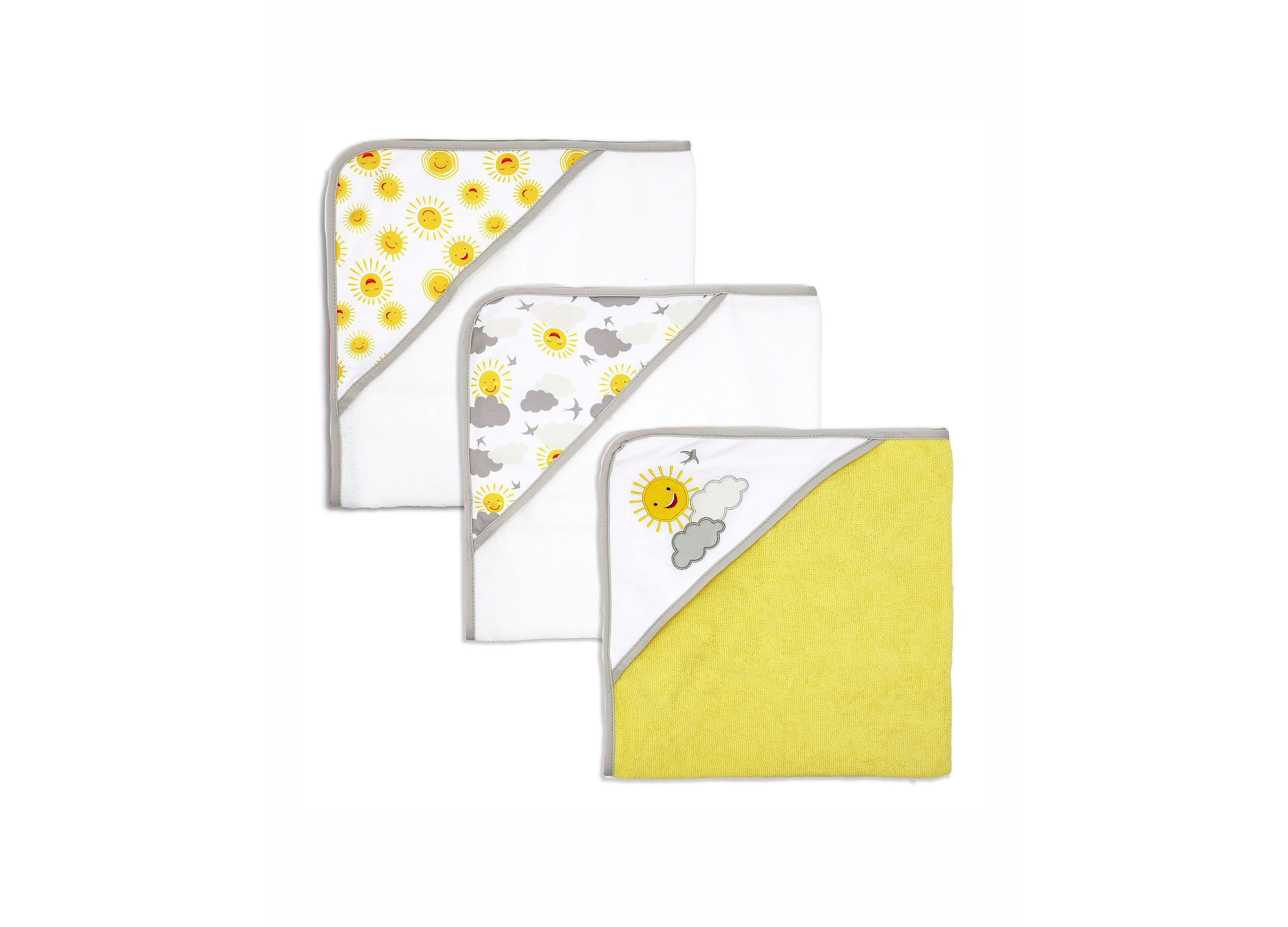 Baby Girls 3 Pack Hooded Towels