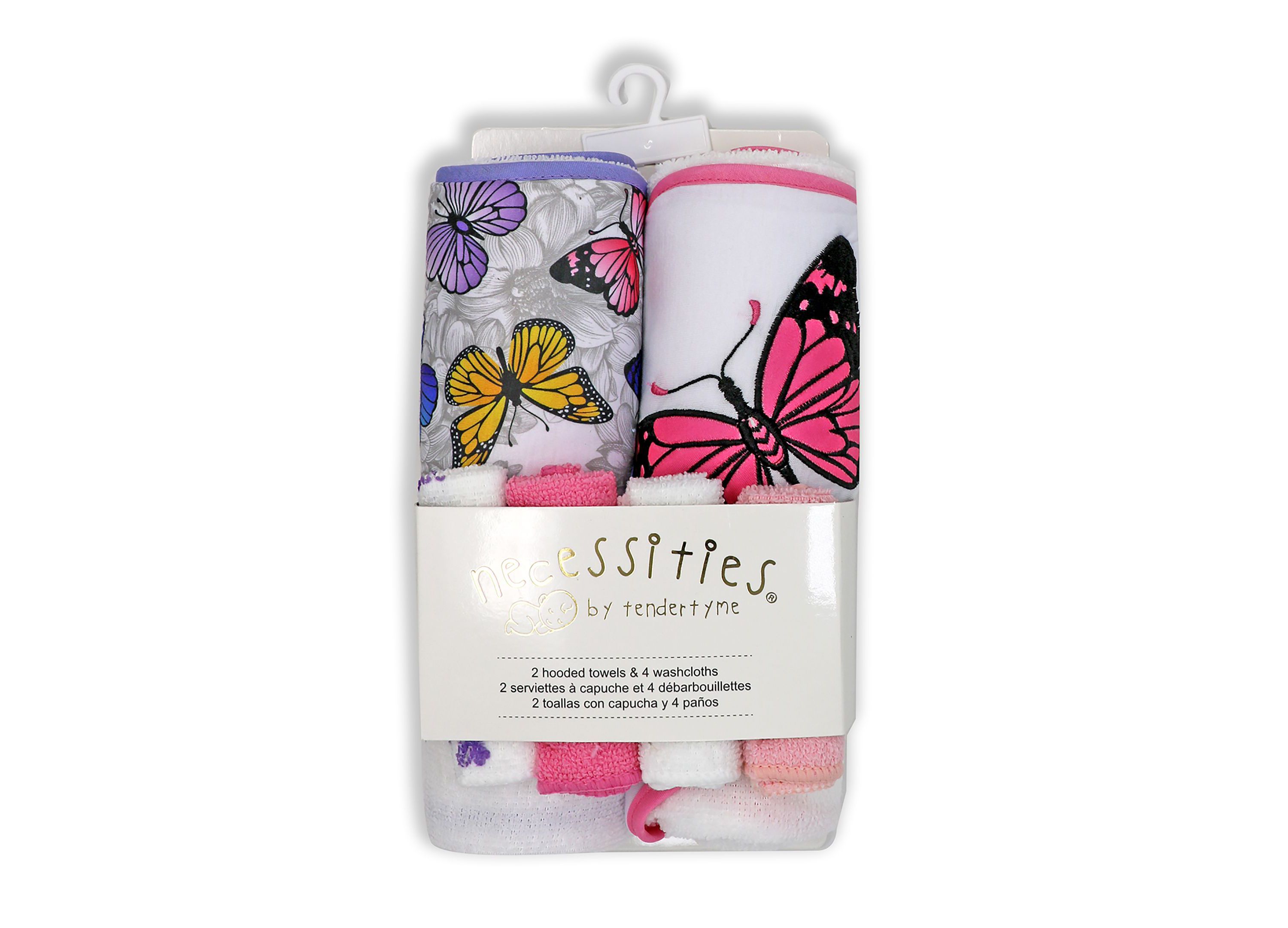 Baby Boys and Girls 2 Pack Hooded Towels with 4 Washcloths