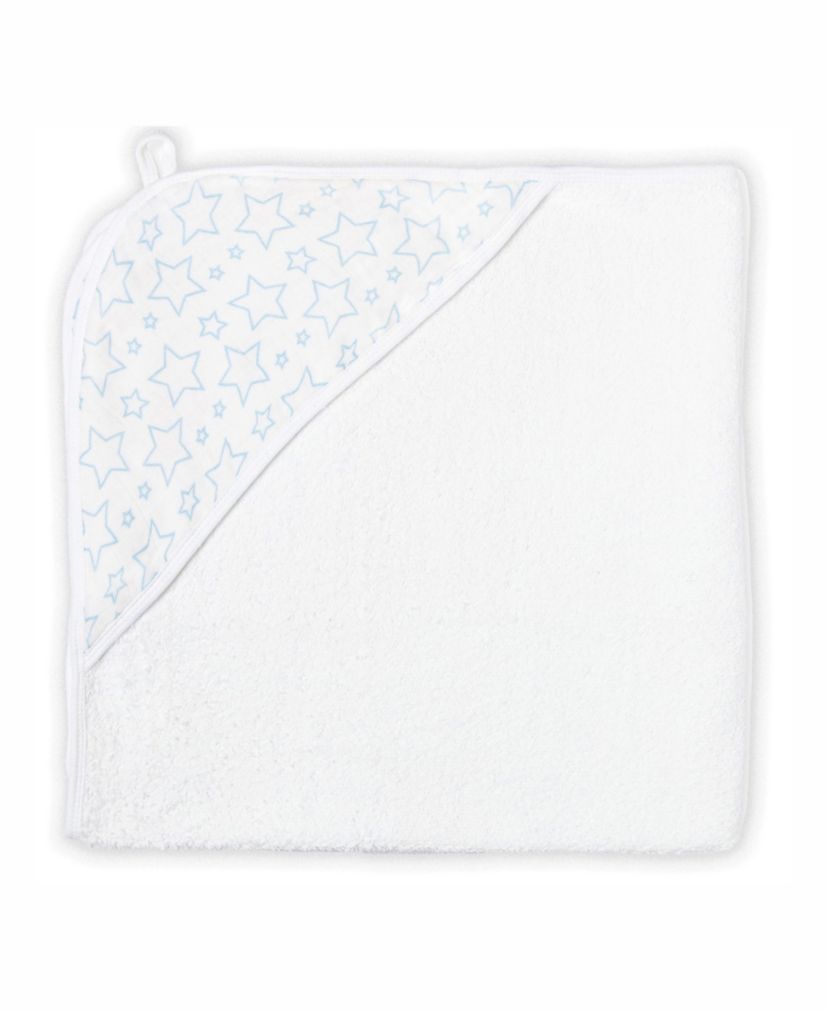 Baby Boys and Girls Star Muslin Lined Hooded Towel
