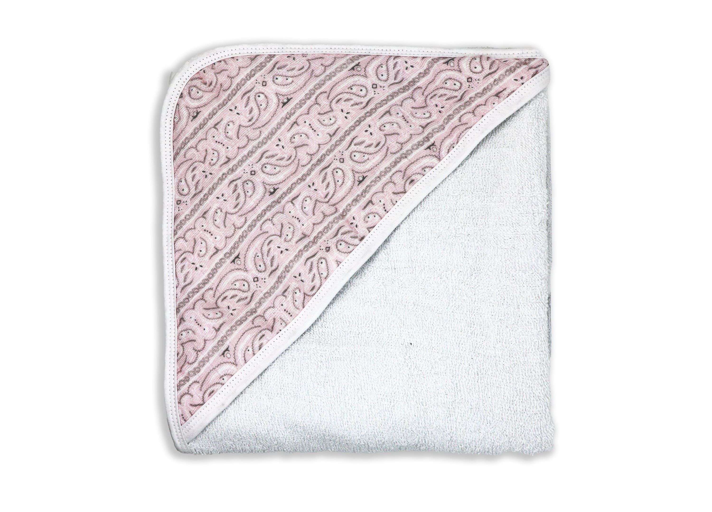 Baby Boys and Girls Paisley Muslin Lined Hooded Towel