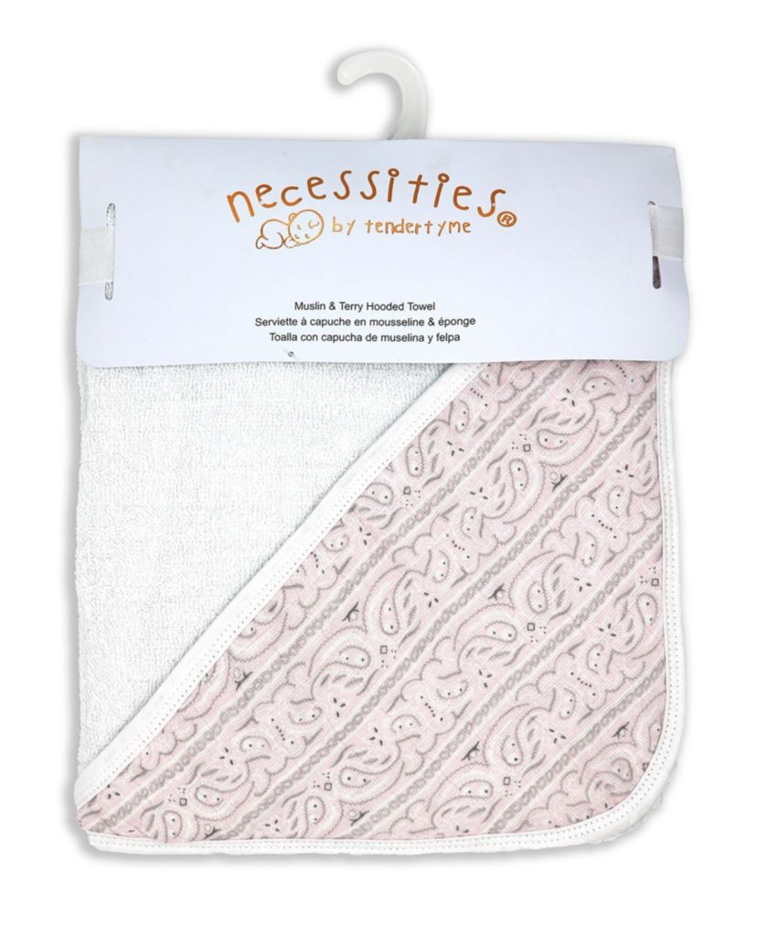 Baby Boys and Girls Paisley Muslin Lined Hooded Towel