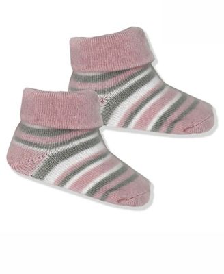 Baby Boys and Girls Striped Knit Hat & Booties