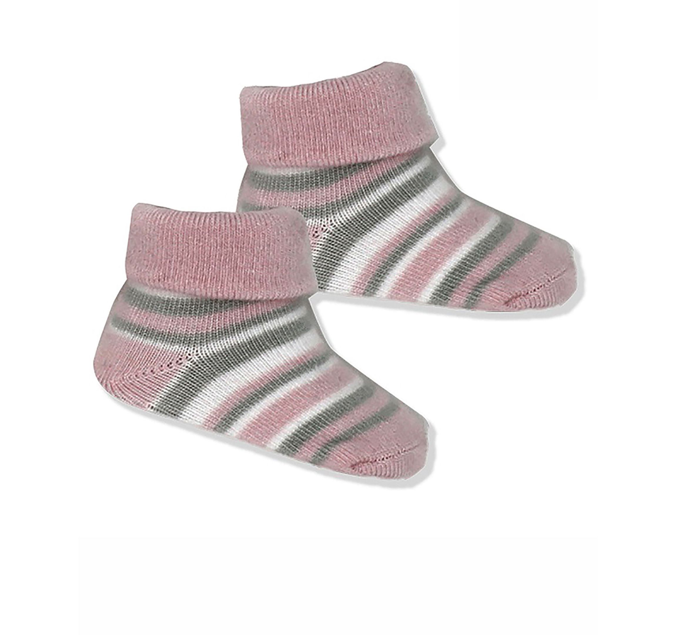 Baby Boys and Girls Striped Knit Hat & Booties