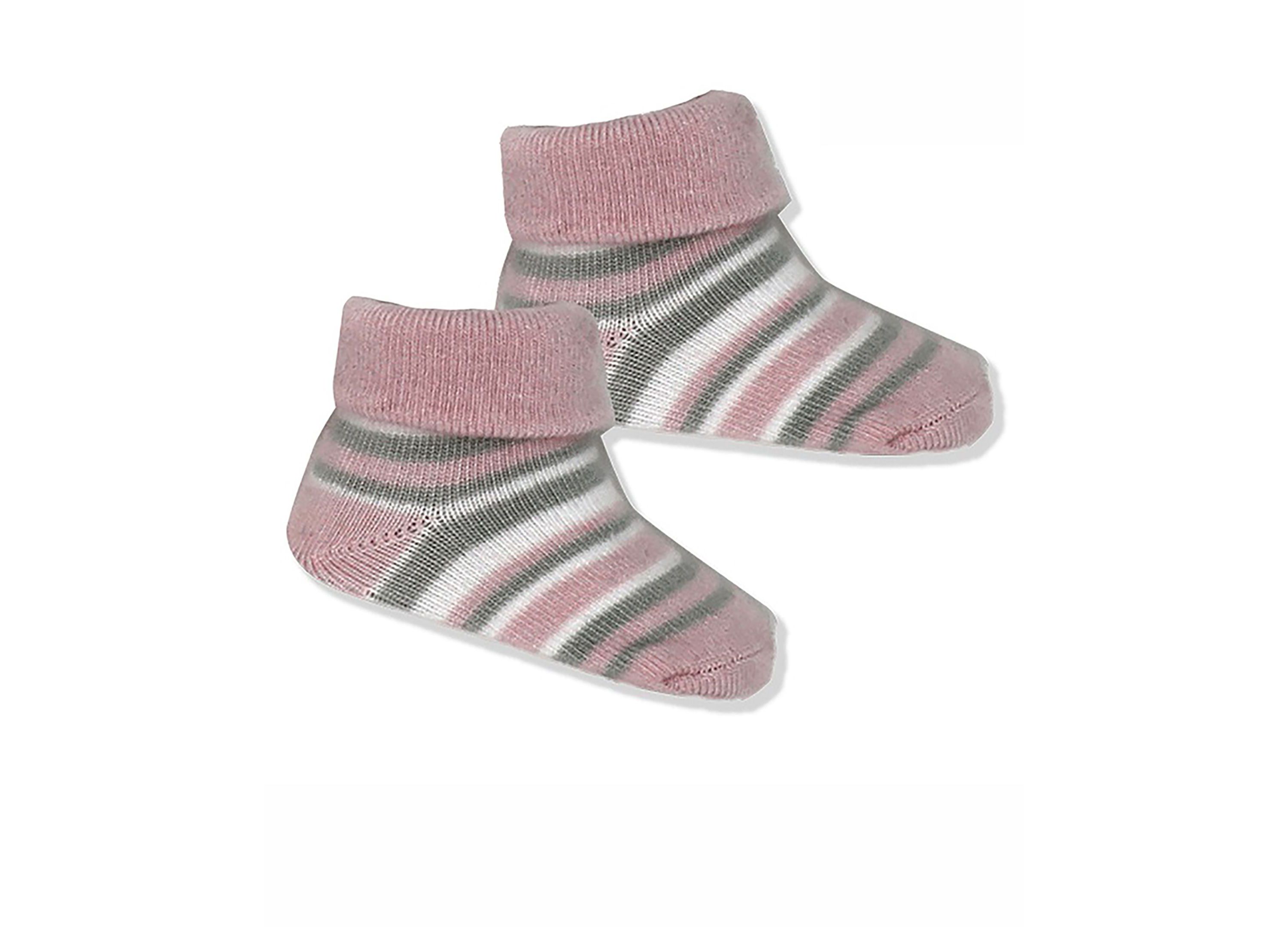 Baby Boys and Girls Striped Knit Hat & Booties