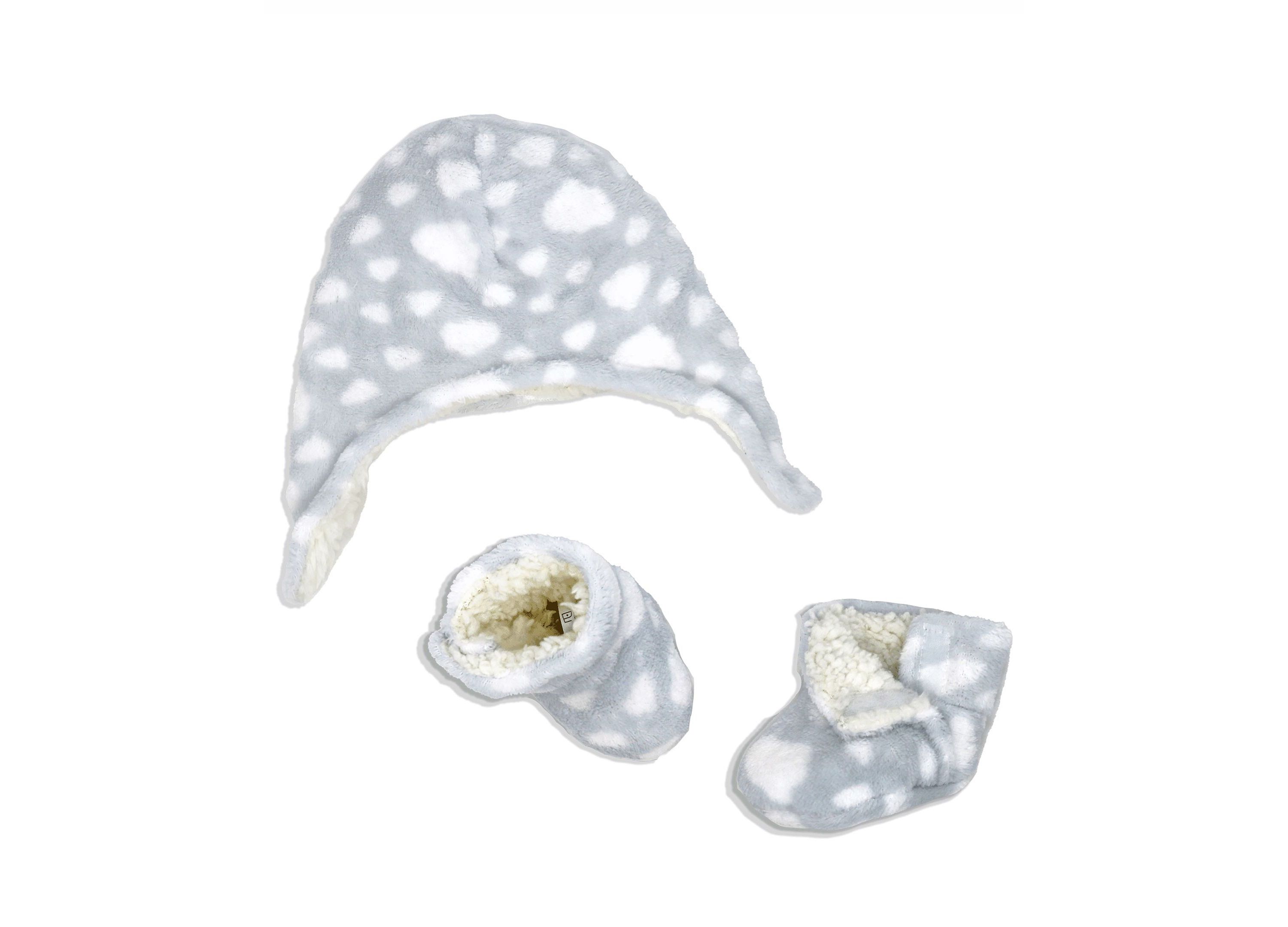 Baby Boys and Girls Plush Hat & Bootie Set