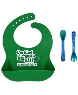 Baby Boys and Girls Silicone Bib with Spoon Fork