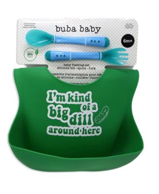 Baby Boys and Girls Silicone Bib with Spoon Fork