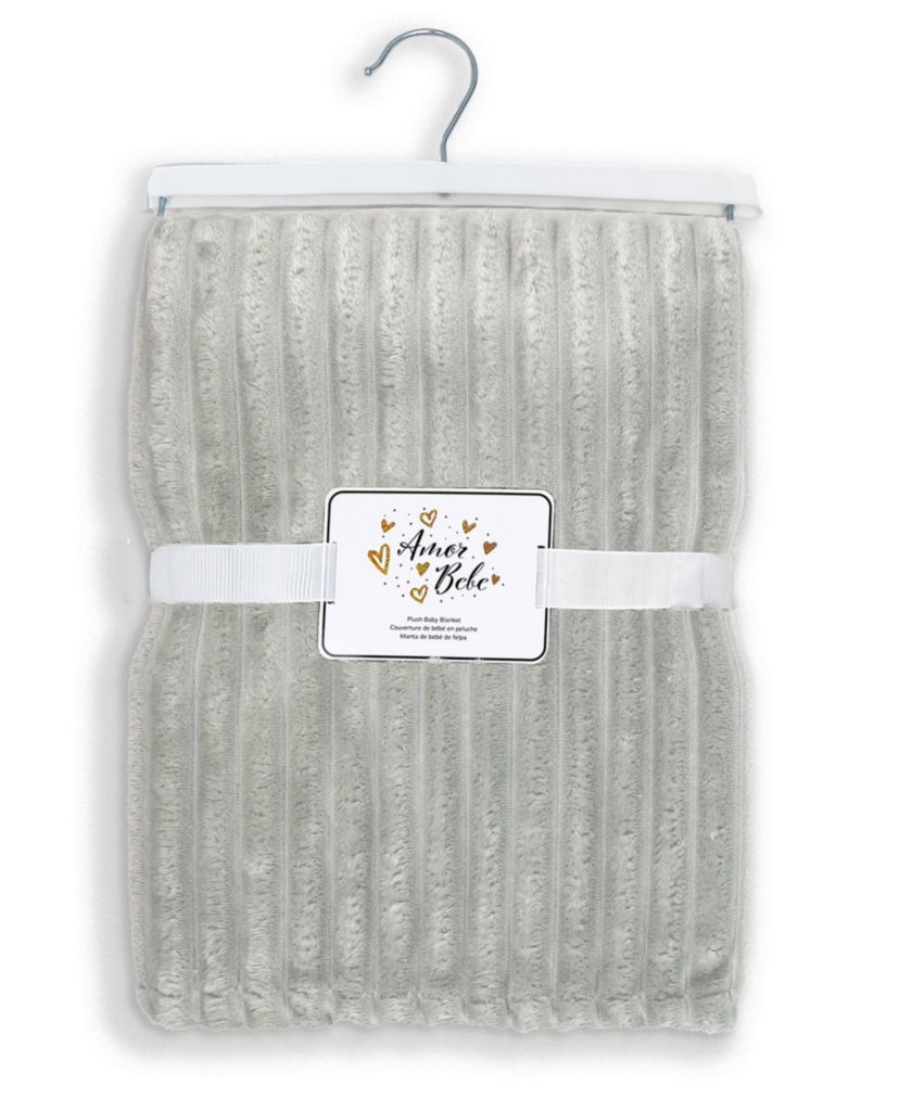 Baby Boys and Girls Striped Plush Blanket