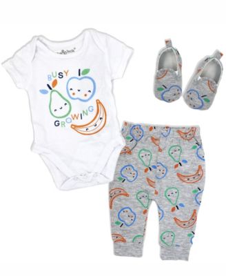 Baby Boys Busy Growing Outfit with Shoes