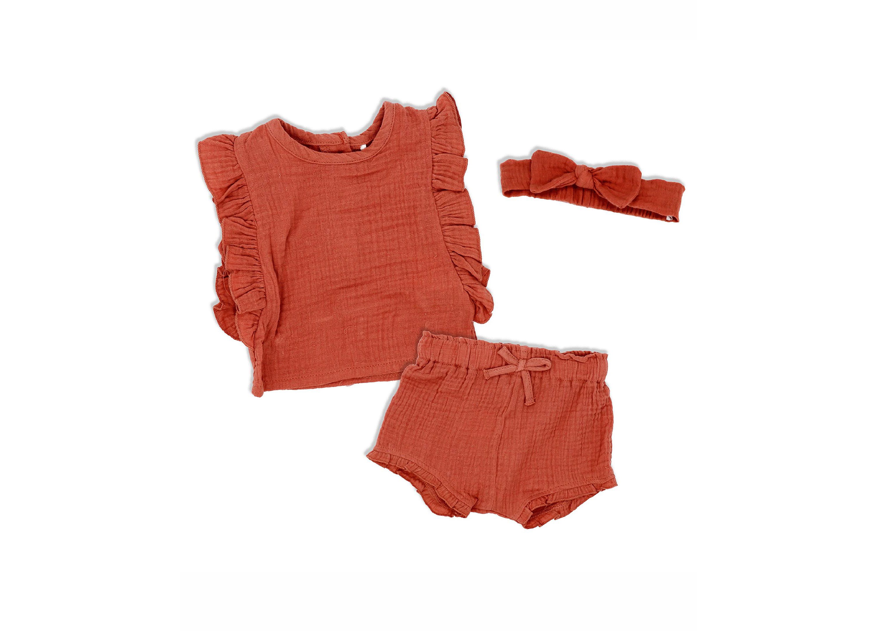 Baby Girls Coral Shorts Set