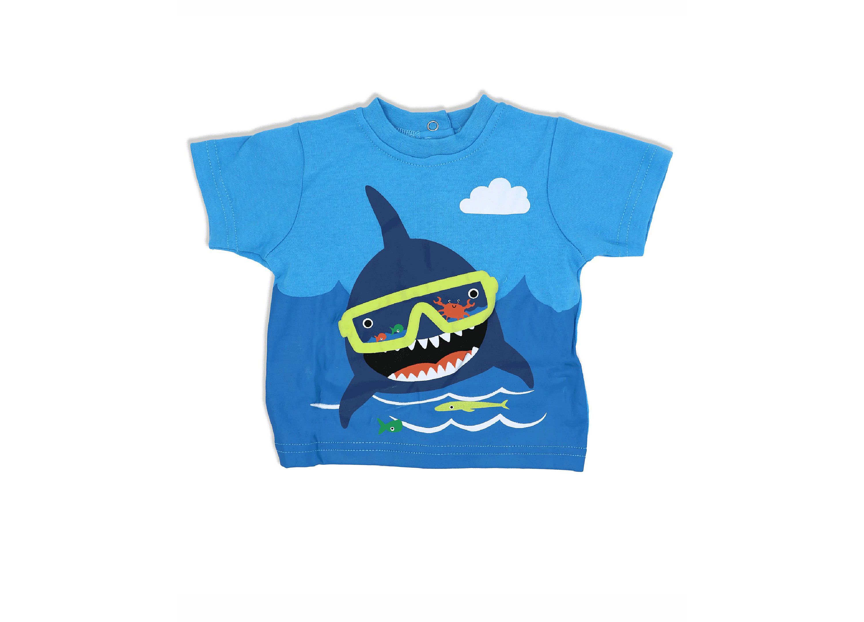 Baby Boys 3 Pc Shark Short Set