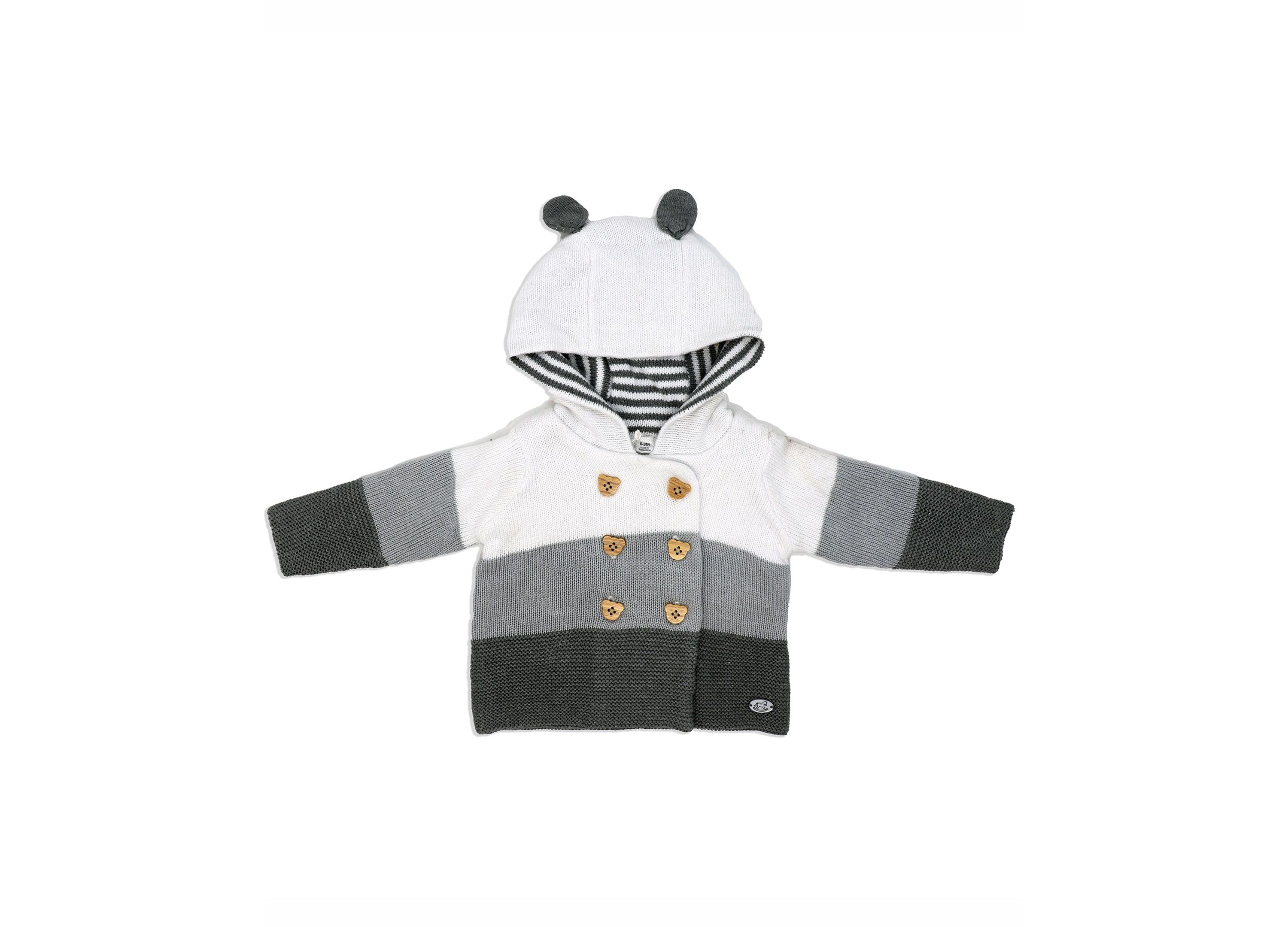 Baby Boys and Girls Knit Cardigan Set Gray