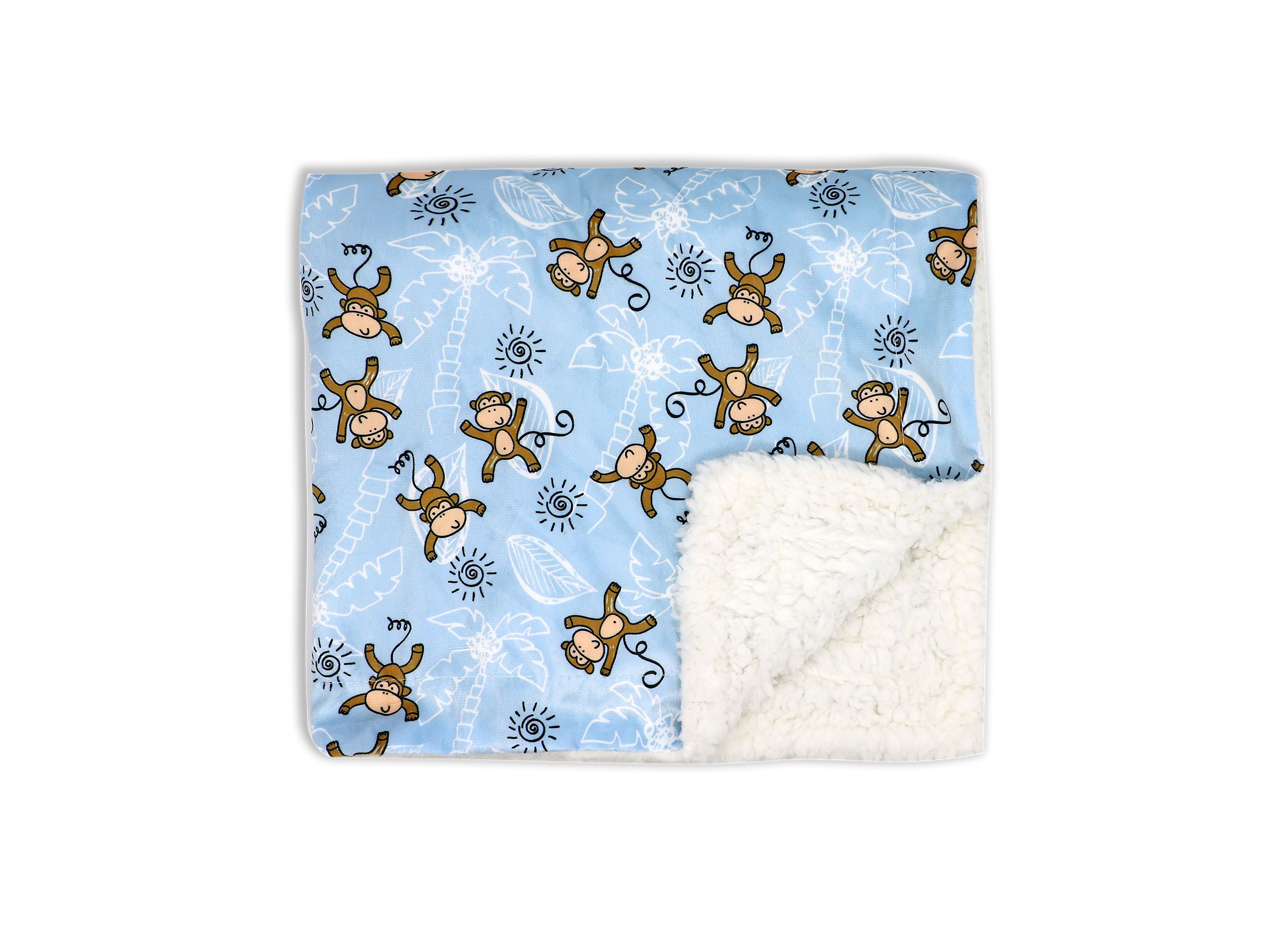 Baby Boys and Girls Minky Blanket with 4 Piece Baby Accessory Set
