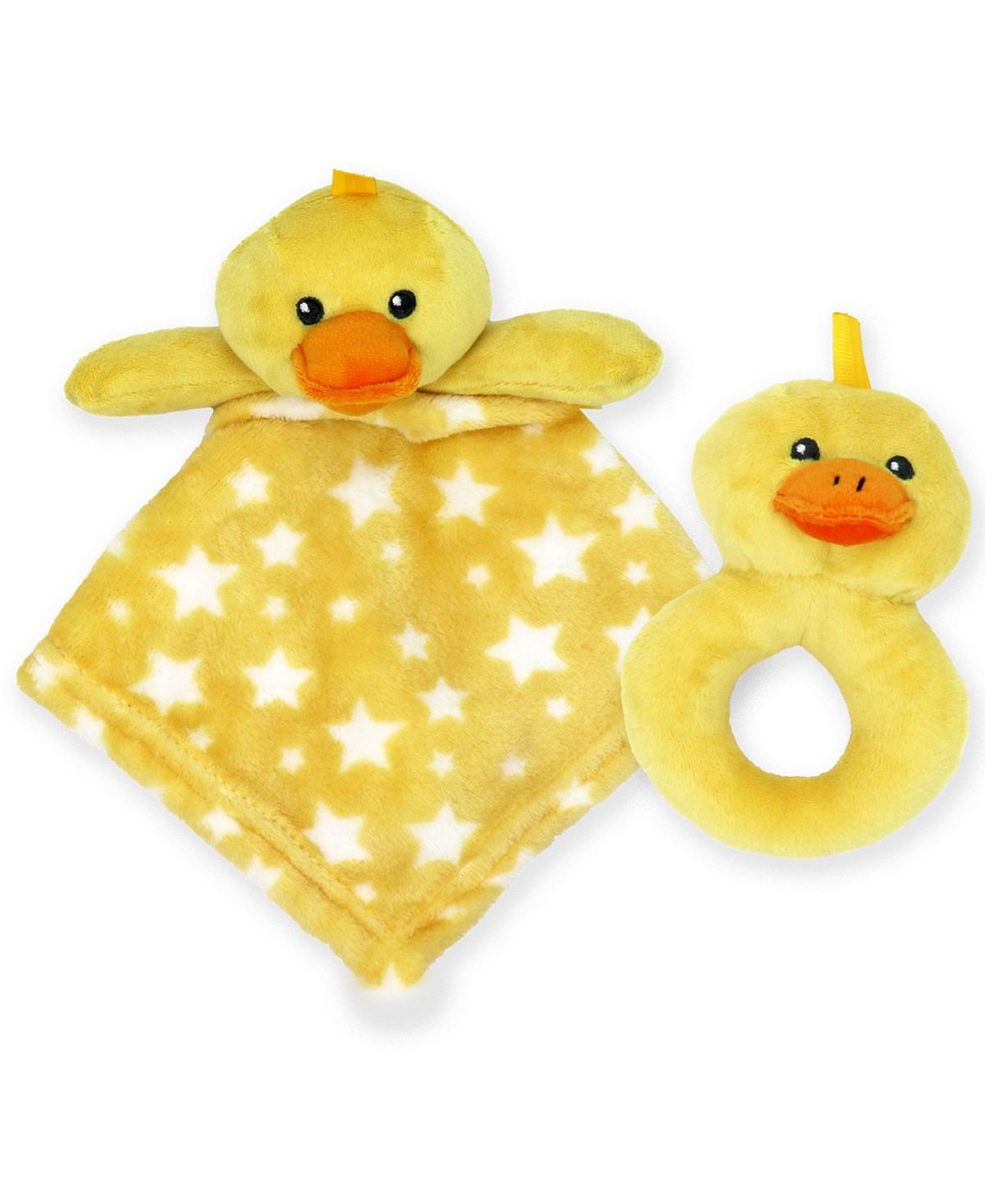 Baby Boys and Girls Ridged Plush Blanket with Nunu and Rattle