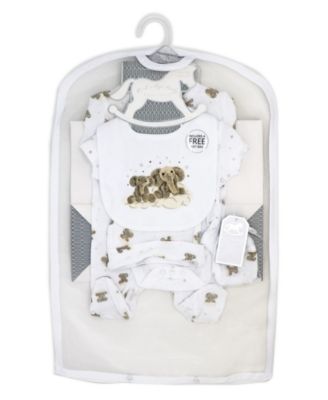 Baby Boys and Girls Dreamy Elephants Layette, 5 Piece Set